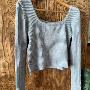 Cozy Cropped Drop-Shoulder Old Navy Sweater Light Blue, Womens S